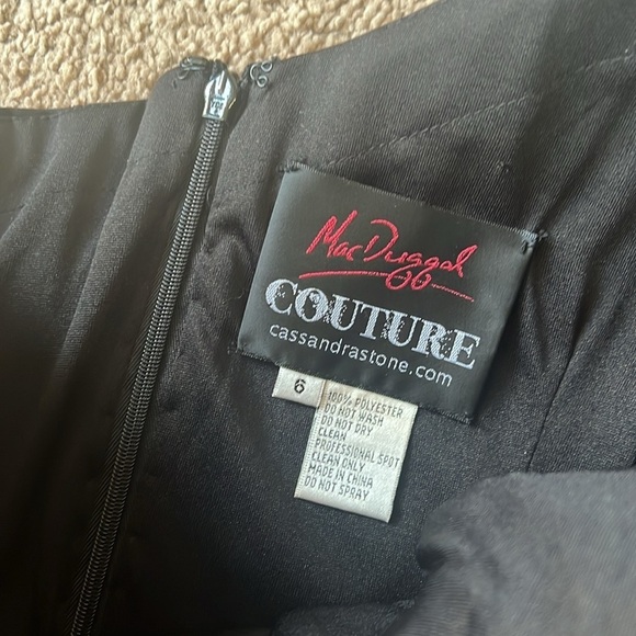 Mac Duggal Couture One Shoulder Mini Dress with Bow Detail Black - Picture 5 of 8